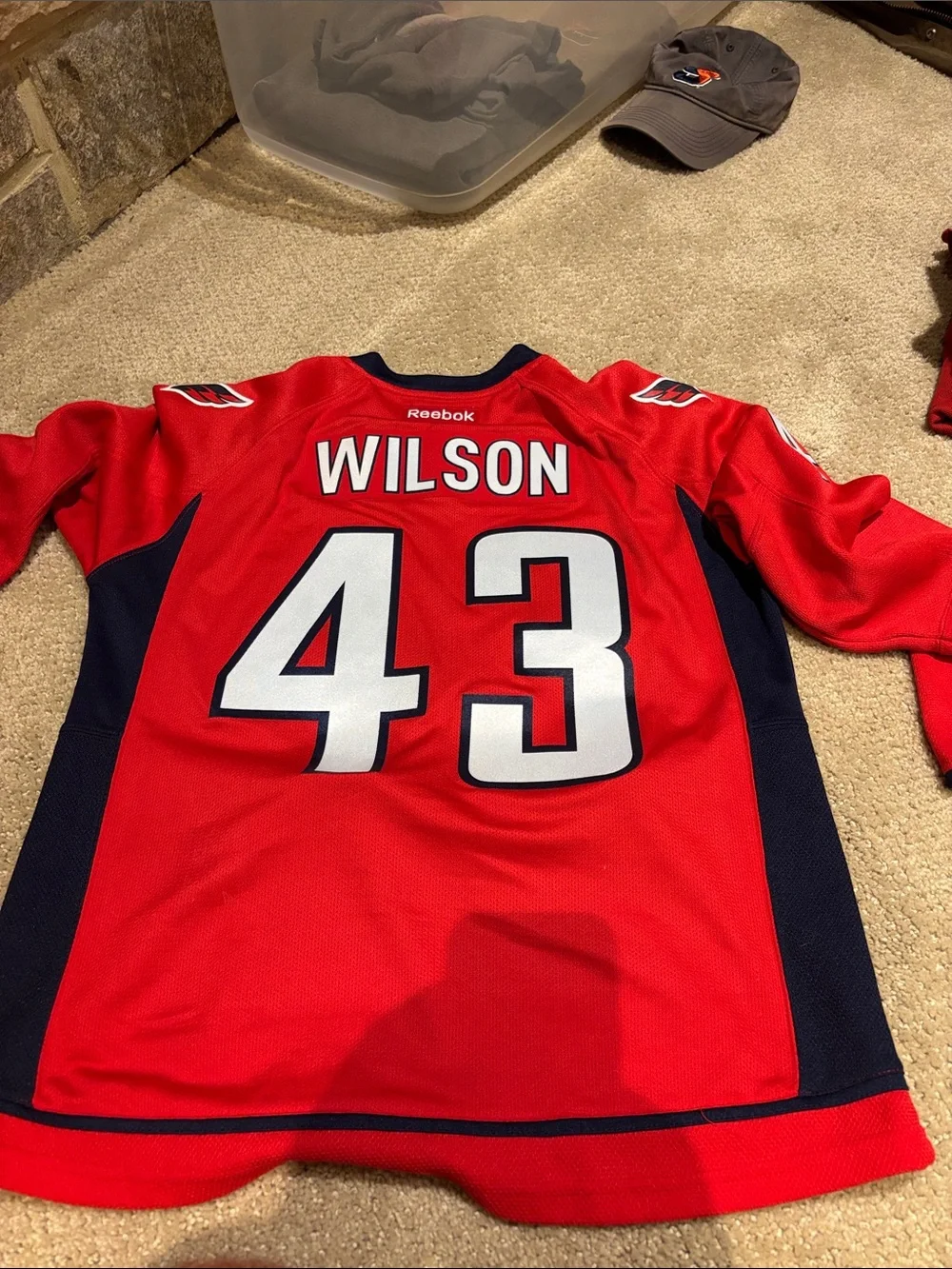 Reebok Red Washington Capitals NHL Jersey with Navy & White Accents